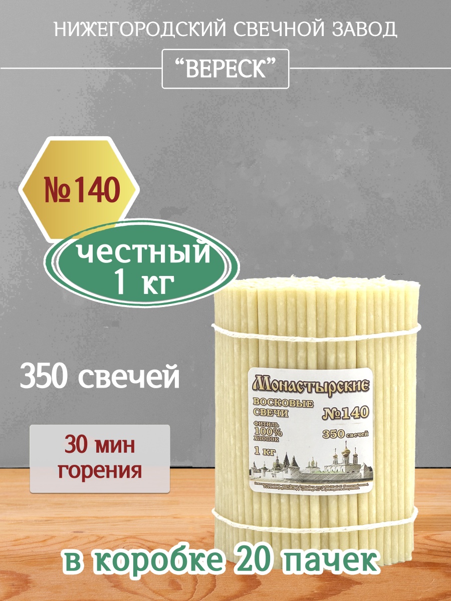 Восковые свечи БЕЛЫЕ № 140