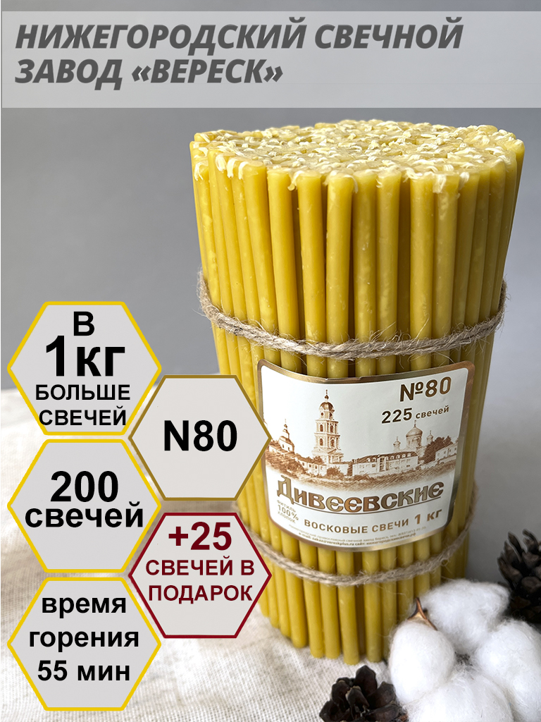 Дивеевские восковые свечи пачка 1 кг № 80