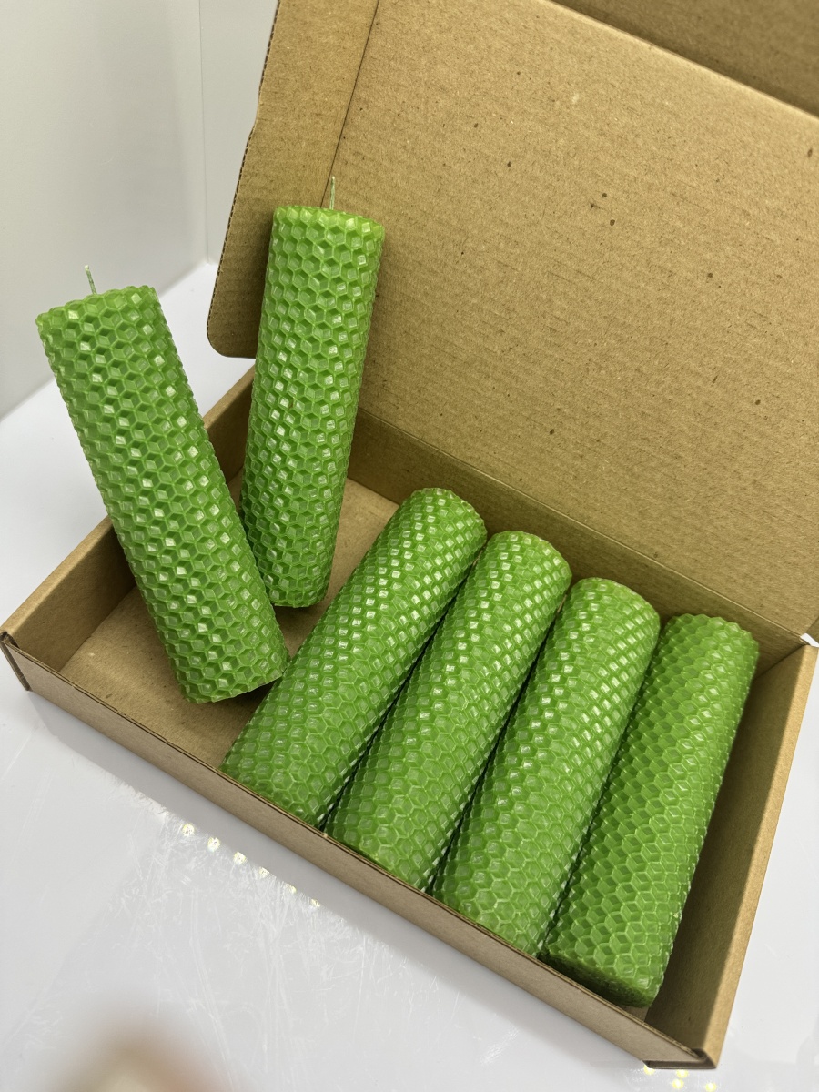 Набор свечей из вощины "Сочная трава"