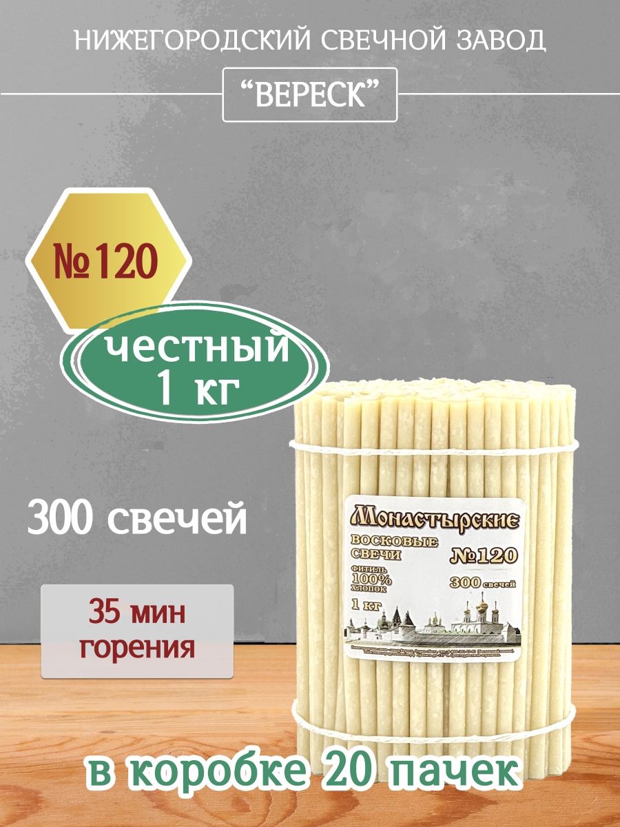 Восковые свечи БЕЛЫЕ № 120