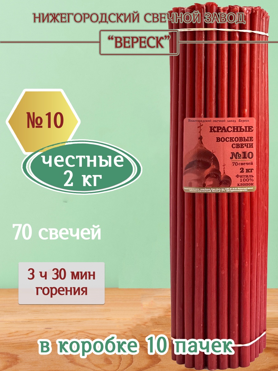 Восковые свечи КРАСНЫЕ пачка 2 кг № 10