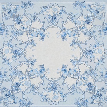 Платок женский на голову (бело-голубые цветы)