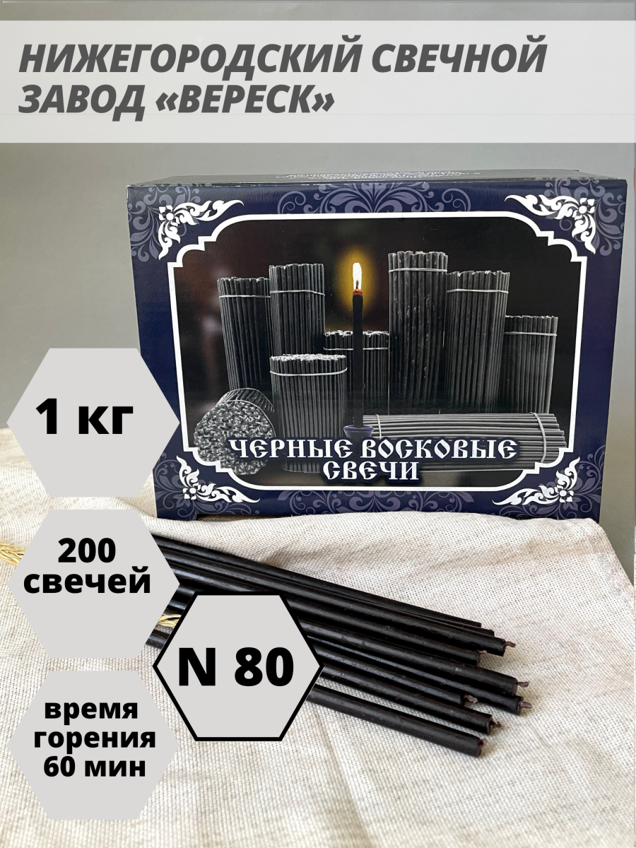Свечные наборы восковые свечи "Черные"