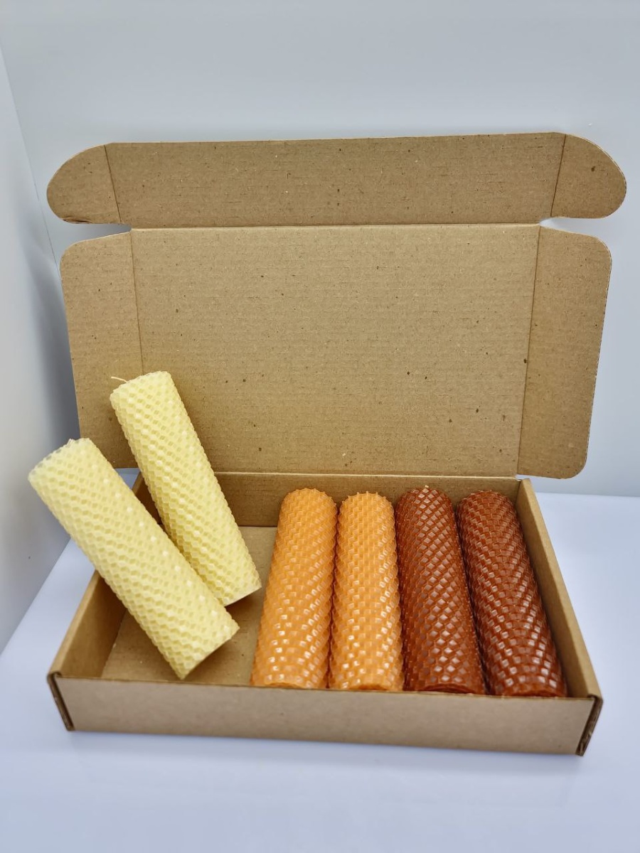 Набор свечей из вощины "Кофе со сливками"