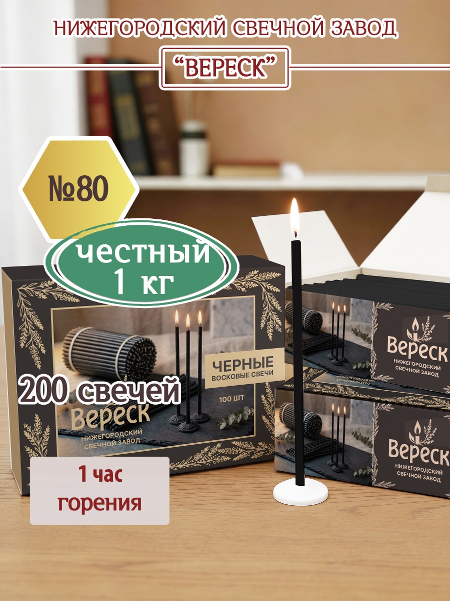 Свечные наборы восковые свечи "Черные"